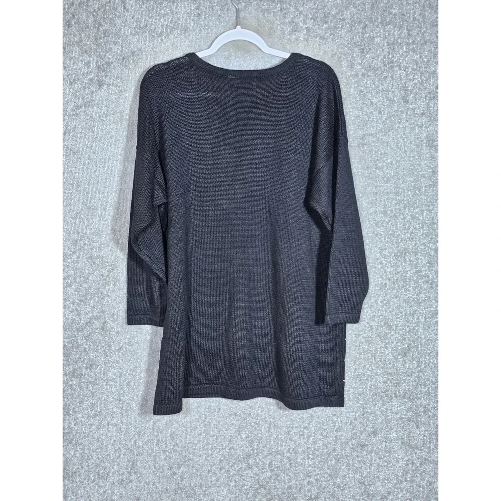 Vintage‎ Jessica Stevens Tunic Sweater Womens Size Medium Black Gold Beaded Art